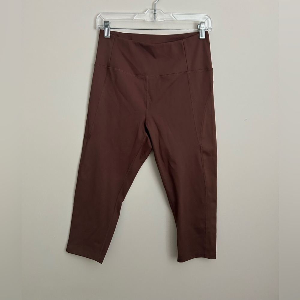 Girlfriend Collective High Rise Brown Cropped Leggings Size Large